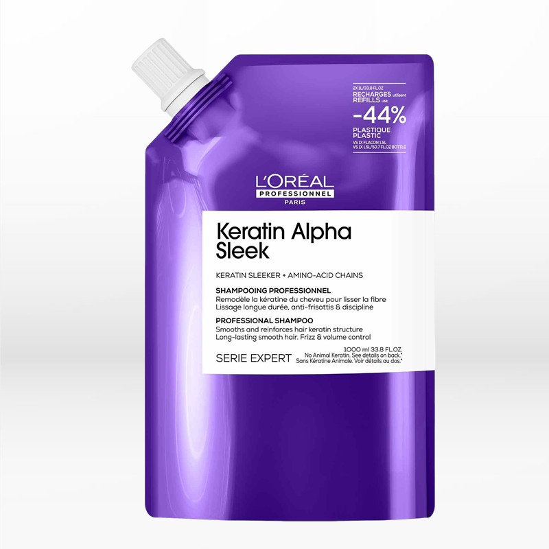 L΄Oreal Professionnel Serie Expert Keratin Alpha Sleek Eco Refill Pouch Shampoo 1000ml